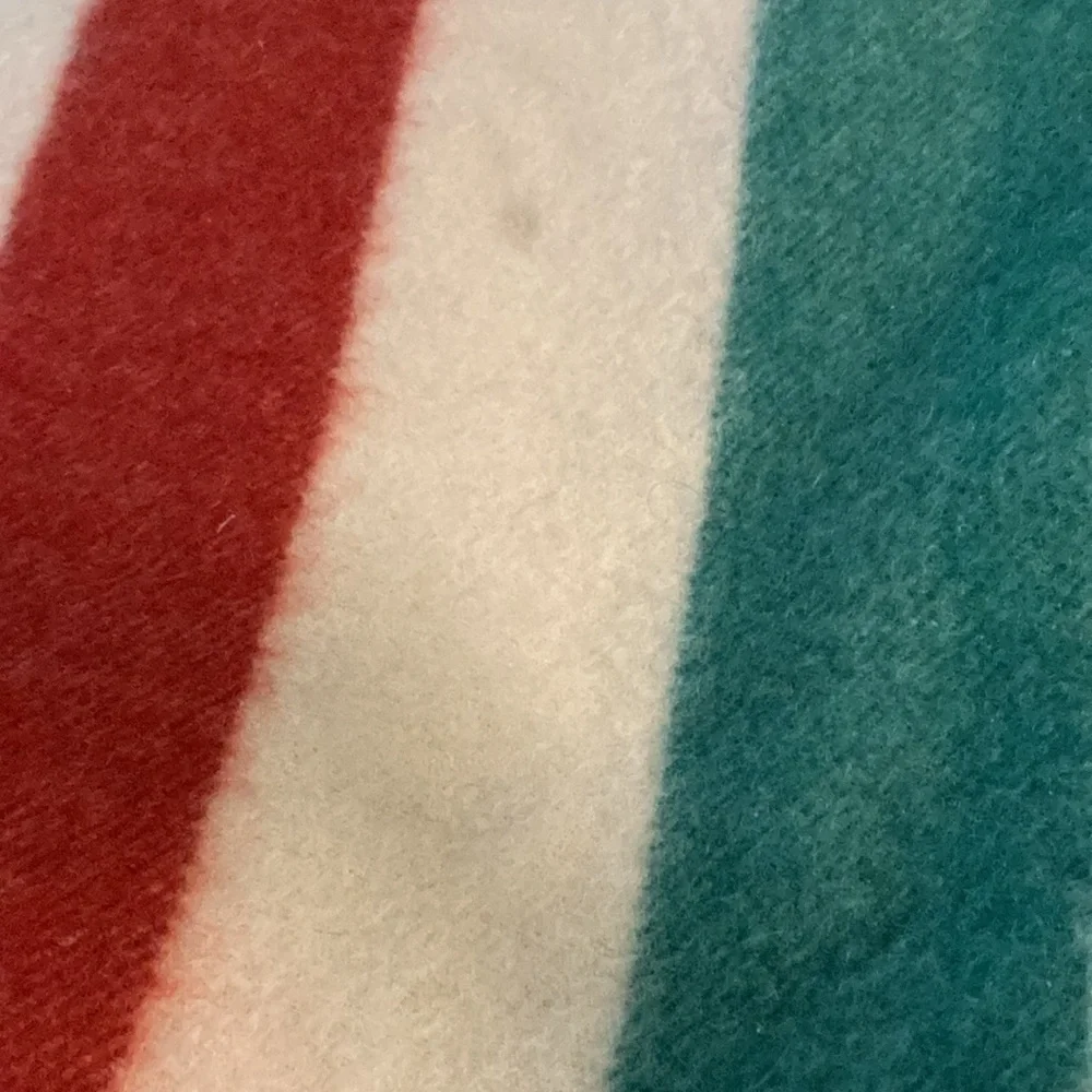 Vintage 4‎ color stripes wool blanket. Jc pennys Polar Star Golden Dawn bag b45